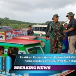 Kodim 0402/OKI-OI bersama Forkopimda saat menyambangi TPS sulit dijangkau di Desa Sungai Batang, Kecamatan Air Sugihan, Kabupaten OKI. Sabtu (27/1/2024)