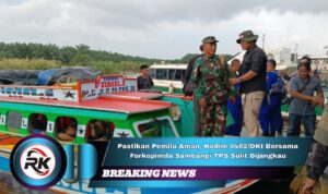 Kodim 0402/OKI-OI bersama Forkopimda saat menyambangi TPS sulit dijangkau di Desa Sungai Batang, Kecamatan Air Sugihan, Kabupaten OKI. Sabtu (27/1/2024)