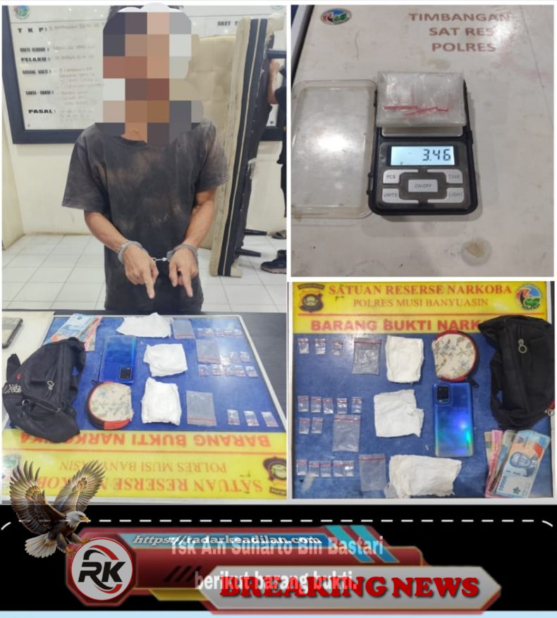 Tidur Dengan Tas Pinggang Berisi Sabu, Pengedar Di Sungai Keruh Muba Dibekuk