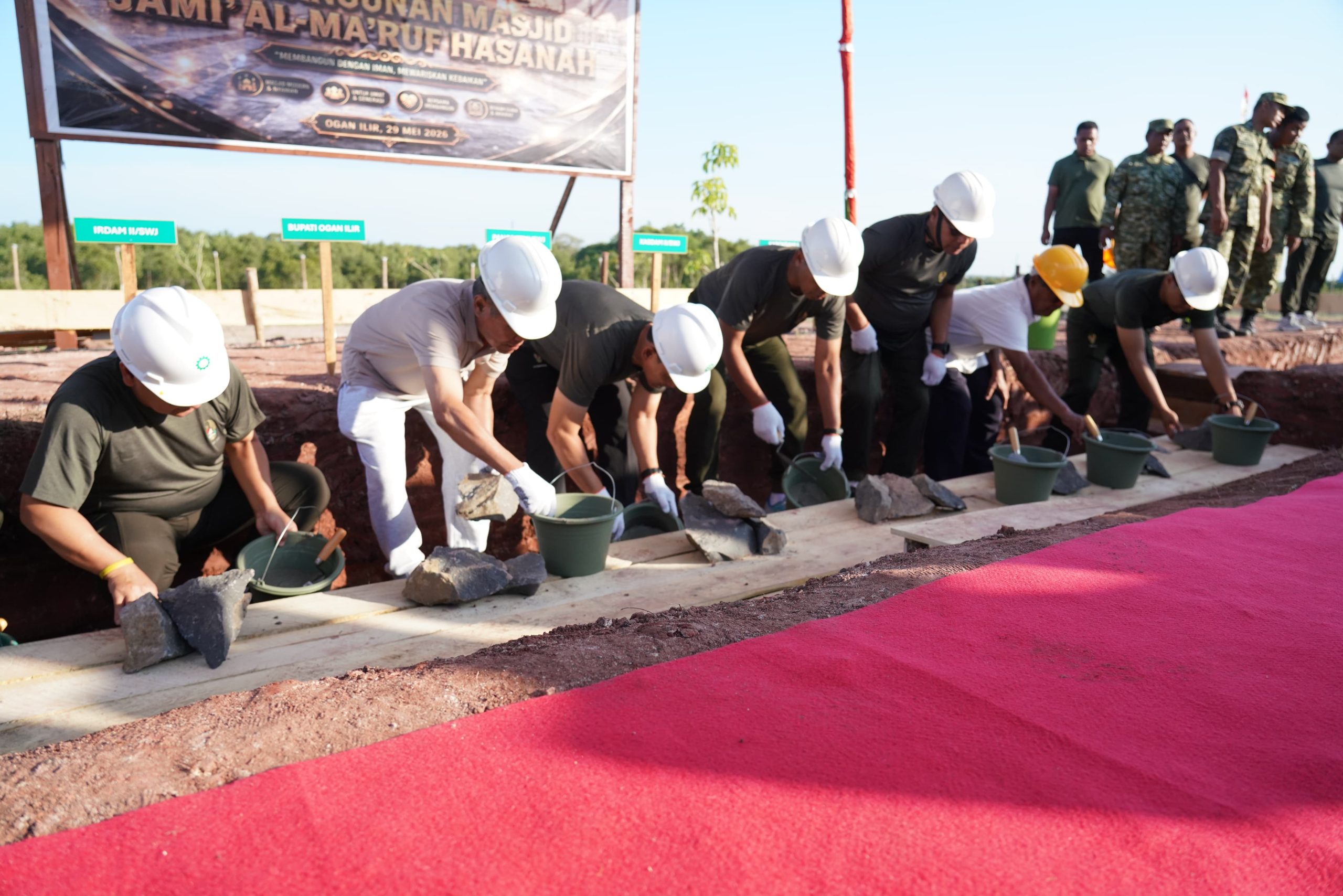 Pembangunan Masjid Jami Al-Ma’ruf Hasanah Dimulai, Pangdam II/Sriwijaya: Simbol Persatuan dan Pembinaan Spiritual di Ogan Ilir