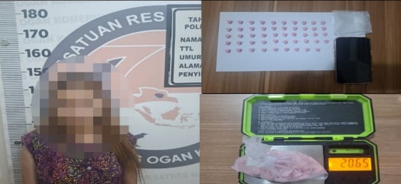 Polres OKI Ungkap Peredaran Ekstasi: Perempuan Muda Berusia 19 Tahun Ditangkap, 49 Butir Barang Bukti Diamankan