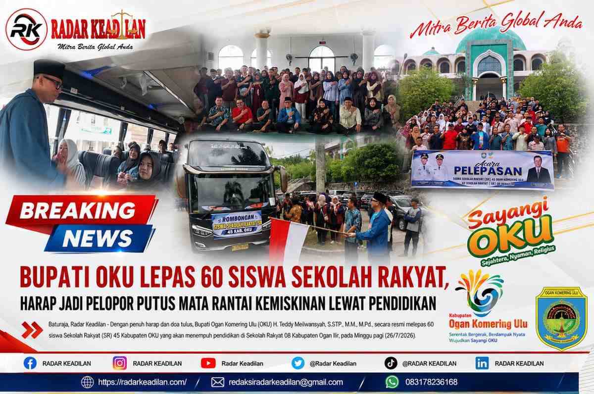 Bupati OKU Lepas 60 Siswa Sekolah Rakyat, Harap Jadi Pelopor Putus Mata Rantai Kemiskinan Lewat Pendidikan
