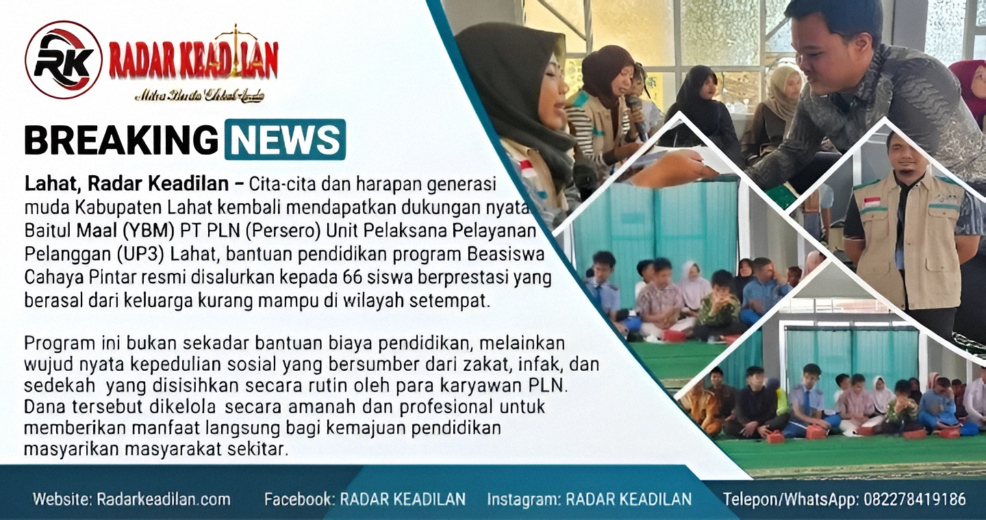 Nyalakan Pelita Harapan: YBM PLN UP3 Lahat Salurkan Beasiswa Cahaya Pintar bagi 66 Siswa Kabupaten Lahat