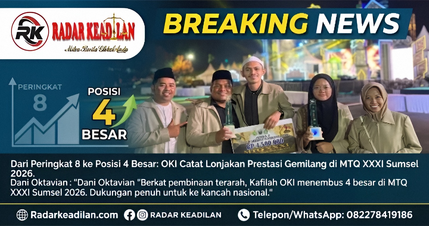 Dari Peringkat 8 ke Posisi 4 Besar: OKI Catat Lonjakan Prestasi Gemilang di MTQ XXXI Sumsel 2026