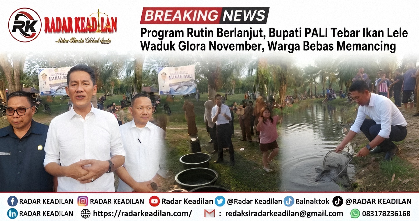 Program Rutin Berlanjut, Bupati PALI Tebar Ikan Lele Waduk Glora November, Warga Bebas Memancing