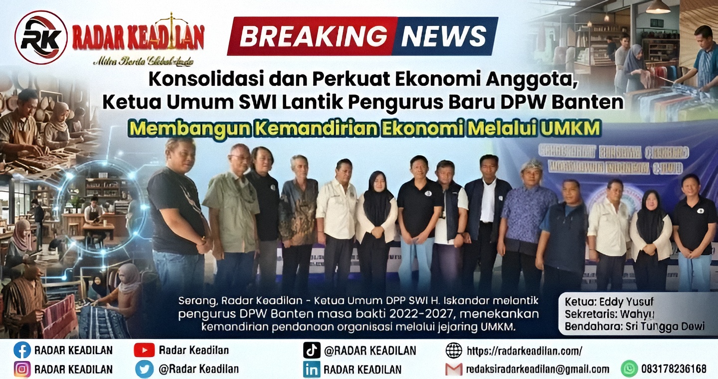 Konsolidasi dan Perkuat Ekonomi Anggota, Ketua Umum SWI Lantik Pengurus Baru DPW Banten