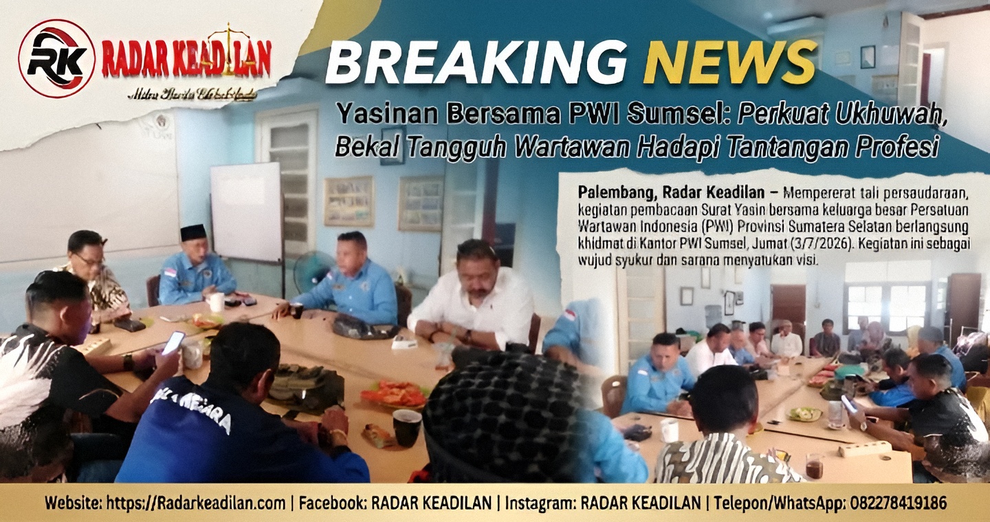 Yasinan Bersama PWI Sumsel: Perkuat Ukhuwah, Bekal Tangguh Wartawan Hadapi Tantangan Profesi