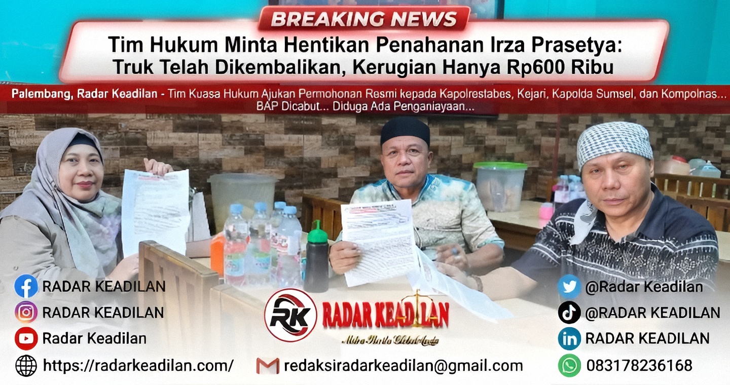 Tim Hukum Minta Hentikan Penahanan Irza Prasetya: Truk Telah Dikembalikan, Kerugian Hanya Rp600 Ribu