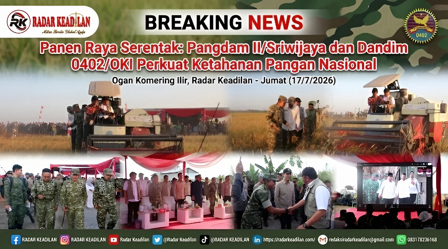 Panen Raya Serentak: Pangdam II/Sriwijaya dan Dandim 0402/OKI Perkuat Ketahanan Pangan Nasional