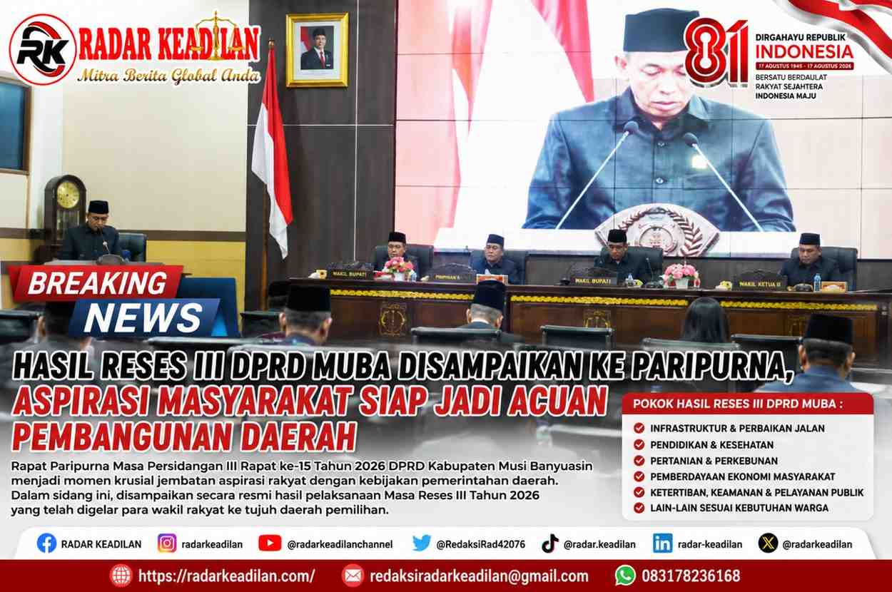 Hasil Reses III DPRD Muba Disampaikan ke Paripurna, Aspirasi Masyarakat Siap Jadi Acuan Pembangunan Daerah