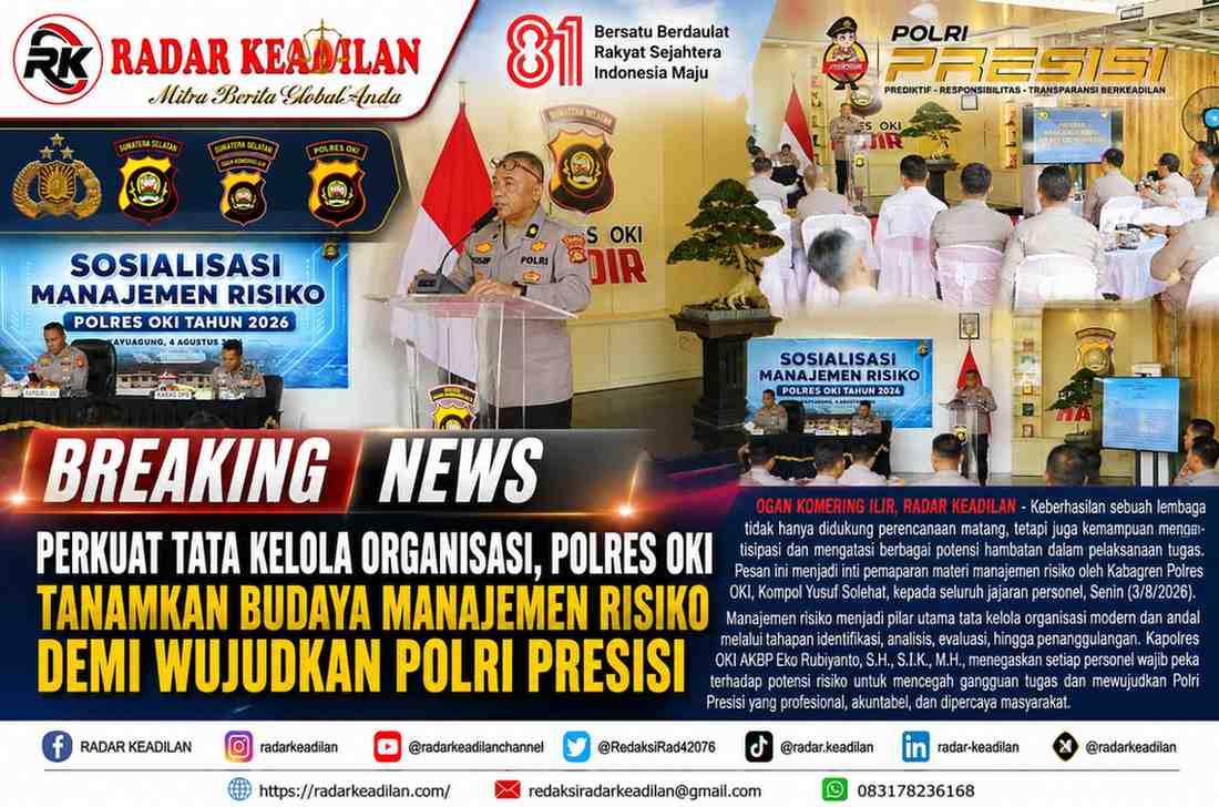 Perkuat Tata Kelola Organisasi, Polres OKI Tanamkan Budaya Manajemen Risiko Demi Wujudkan Polri Presisi