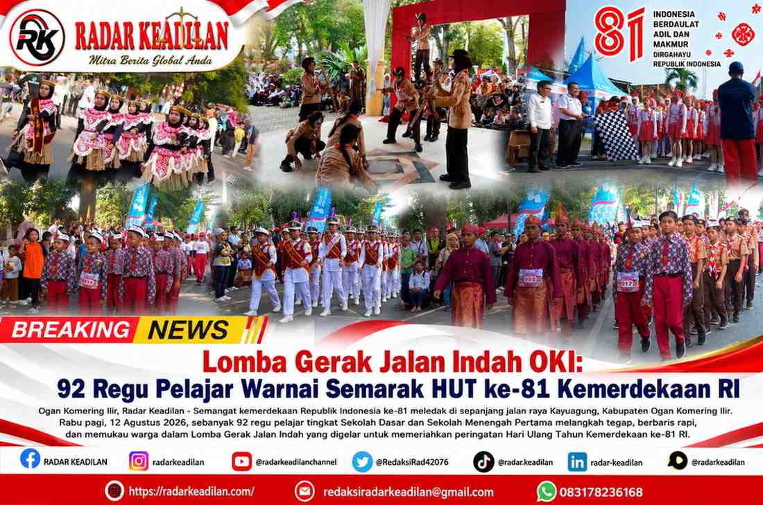 Lomba Gerak Jalan Indah OKI: 92 Regu Pelajar Warnai Semarak HUT ke-81 Kemerdekaan RI