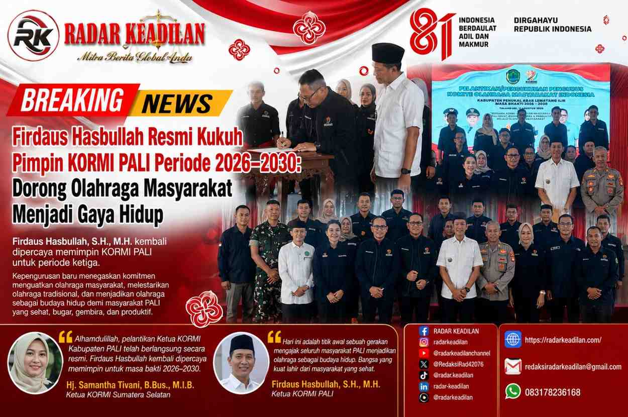 Firdaus Hasbullah Resmi Kukuh Pimpin KORMI PALI Periode 2026–2030: Dorong Olahraga Masyarakat Menjadi Gaya Hidup