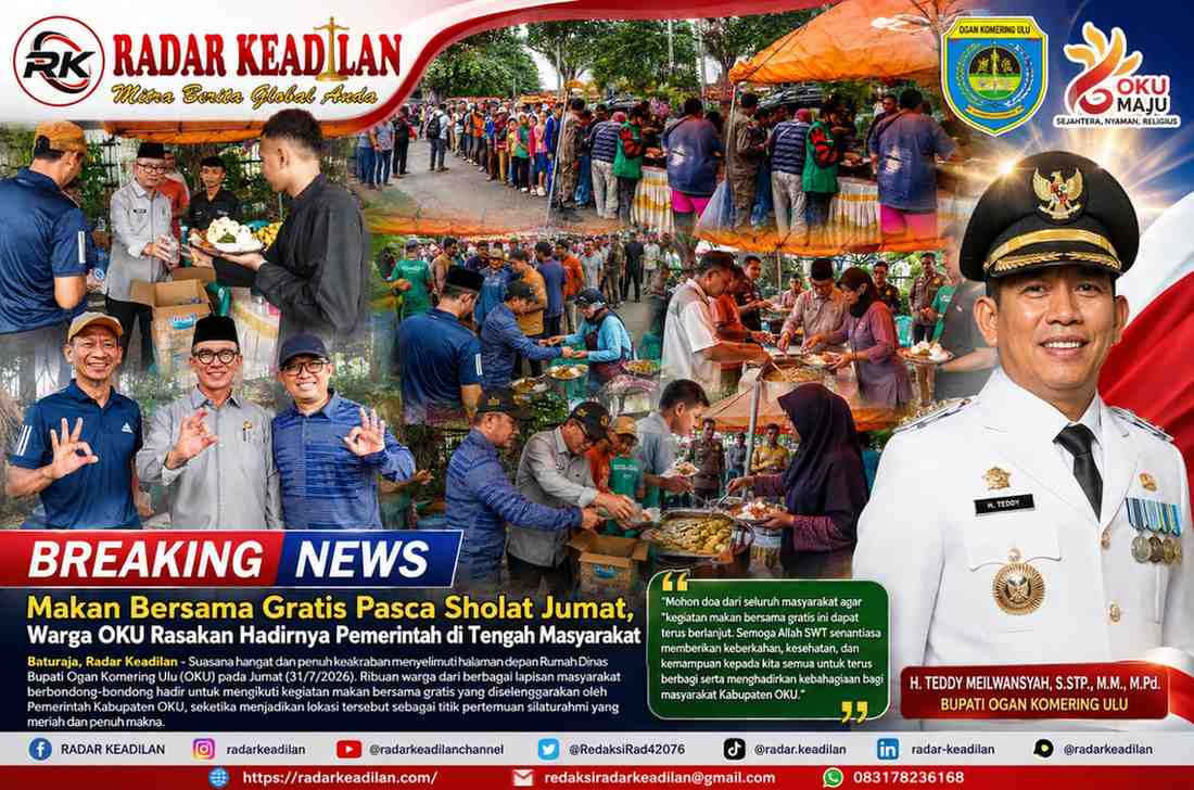 Makan Bersama Gratis Pasca Sholat Jumat, Warga OKU Rasakan Hadirnya Pemerintah di Tengah Masyarakat