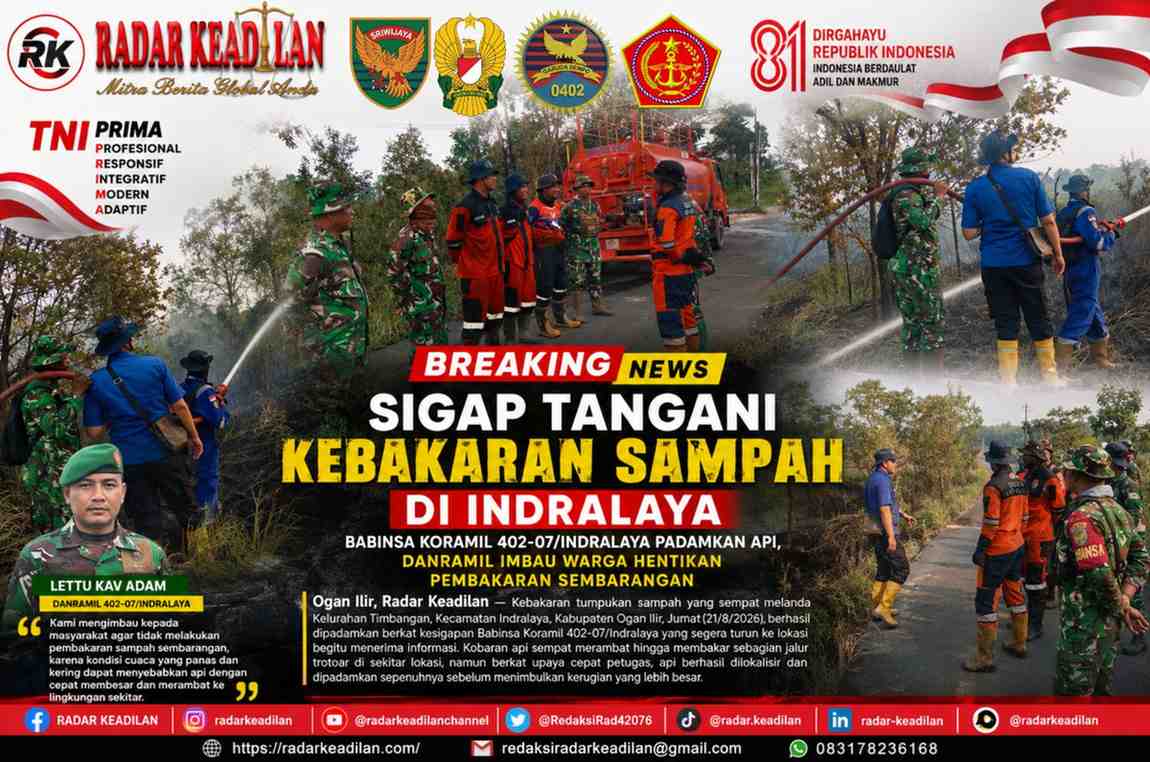 Sigap Tangani Kebakaran Sampah di Indralaya: Babinsa Koramil 402-07/Indralaya Padamkan Api, Danramil Imbau Warga Hentikan Pembakaran Sembarangan