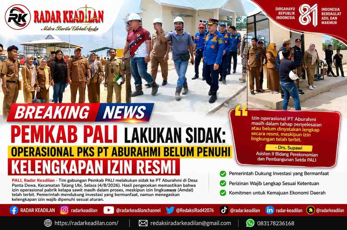 Pemkab PALI Lakukan Sidak: Operasional PKS PT Aburahmi Belum Penuhi Kelengkapan Izin Resmi