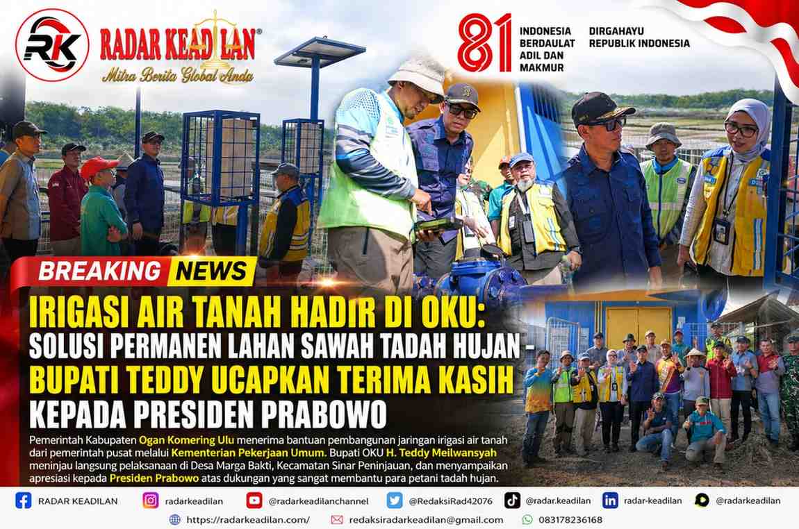 Irigasi Air Tanah Hadir di OKU: Solusi Permanen Lahan Sawah Tadah Hujan – Bupati Teddy Ucapkan Terima Kasih kepada Presiden Prabowo