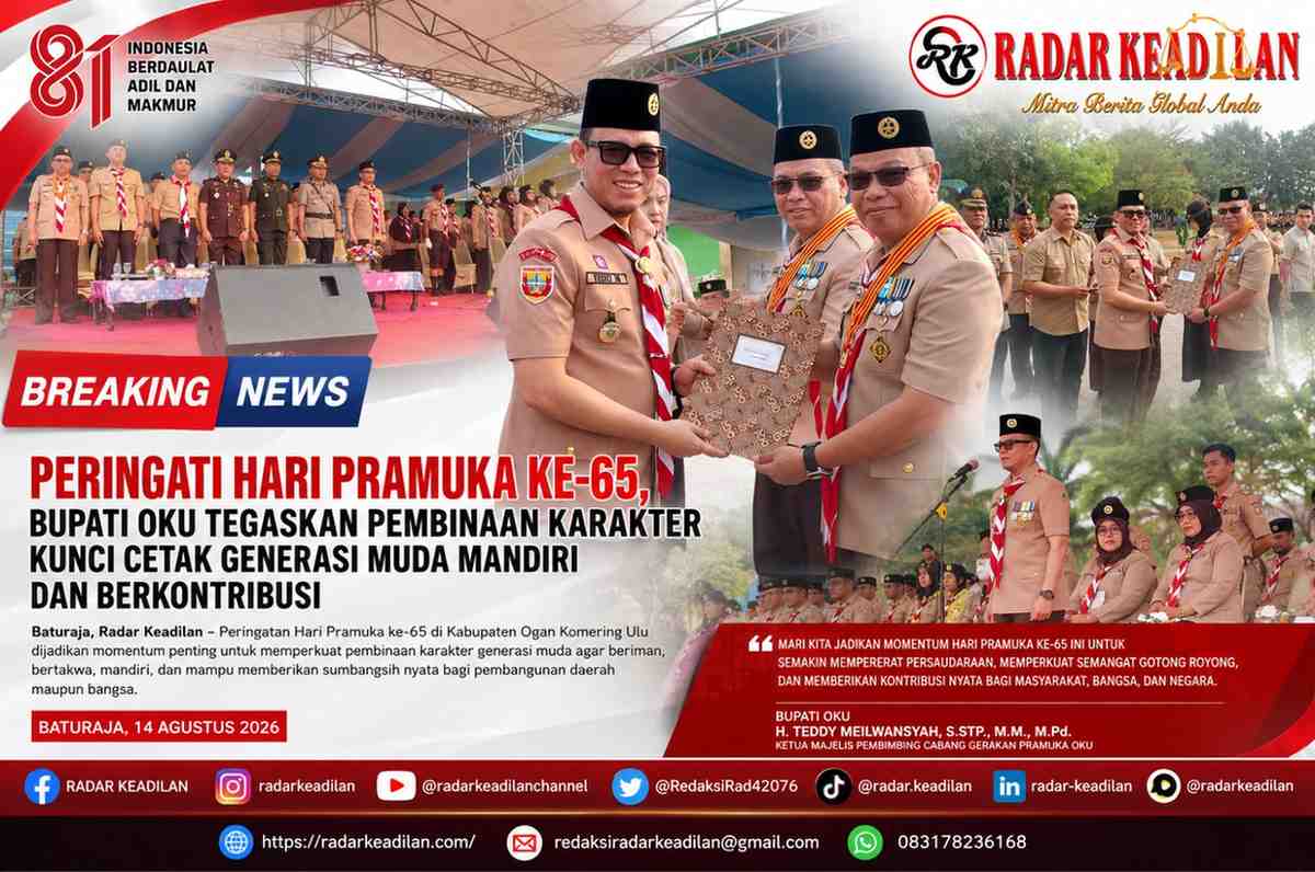 Peringati Hari Pramuka ke-65, Bupati OKU Tegaskan Pembinaan Karakter Kunci Cetak Generasi Muda Mandiri dan Berkontribusi