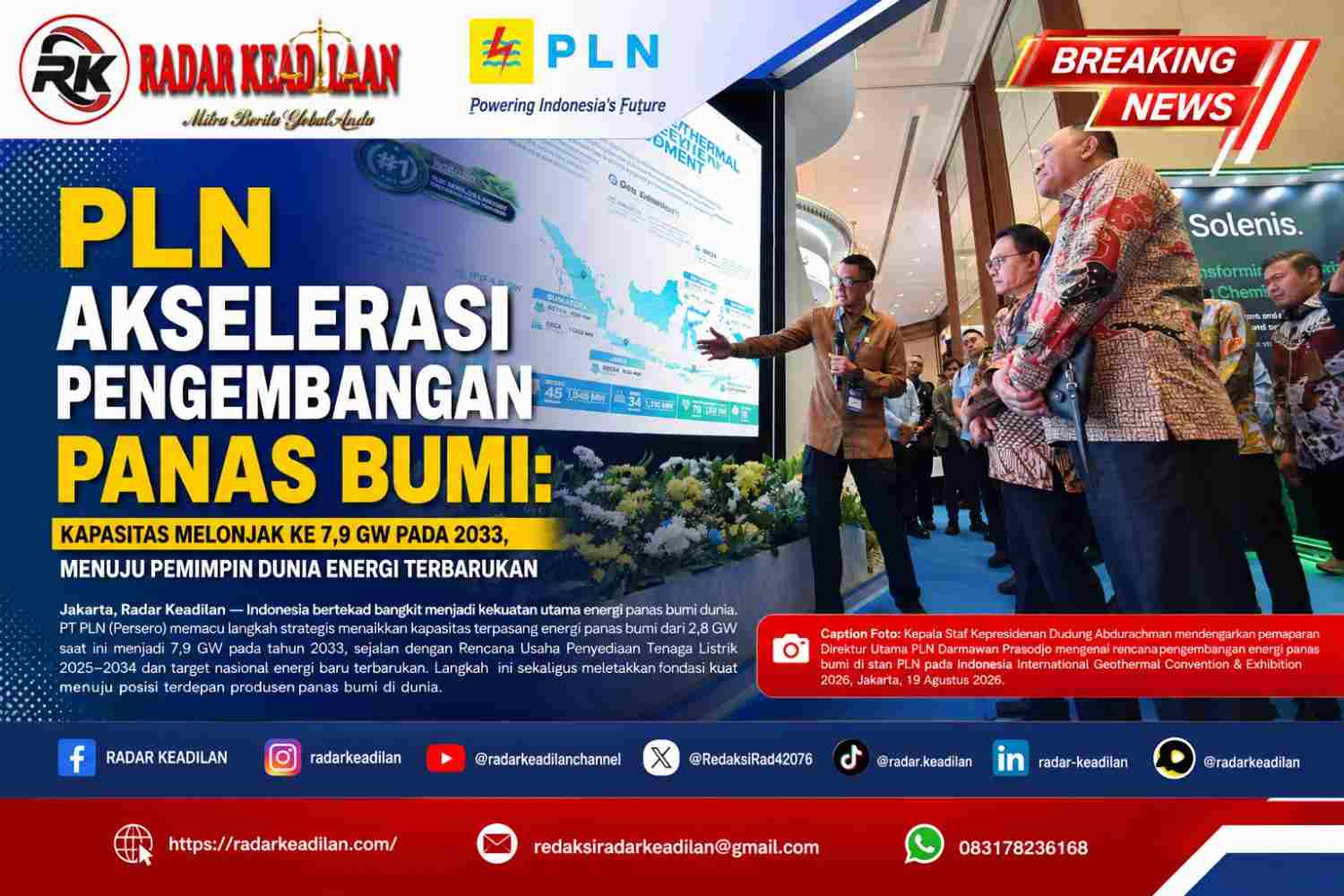 PLN Akselerasi Pengembangan Panas Bumi: Kapasitas Melonjak ke 7,9 GW pada 2033, Menuju Pemimpin Dunia Energi Terbarukan