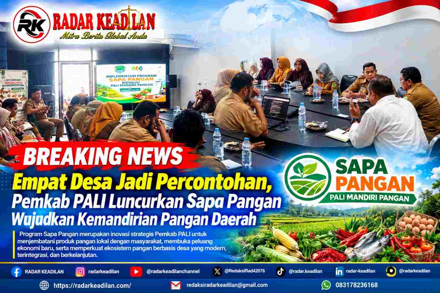 Empat Desa Jadi Percontohan, Pemkab PALI Luncurkan Sapa Pangan Wujudkan Kemandirian Pangan Daerah