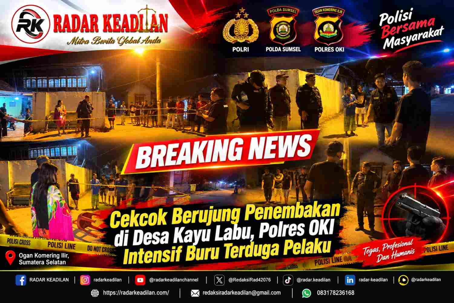 Cekcok Berujung Penembakan di Desa Kayu Labu, Polres OKI Intensif Buru Terduga Pelaku