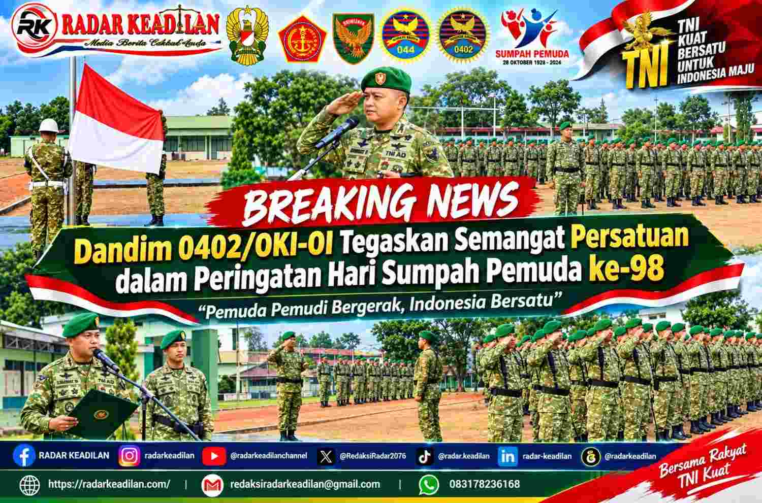 Dandim 0402OKI-OI Tegaskan Semangat Persatuan dalam Peringatan Hari Sumpah Pemuda ke-98