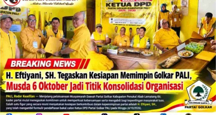 H. Eftiyani, SH. Tegaskan Kesiapan Memimpin Golkar PALI, Musda 6 Oktober Jadi Titik Konsolidasi Organisasi