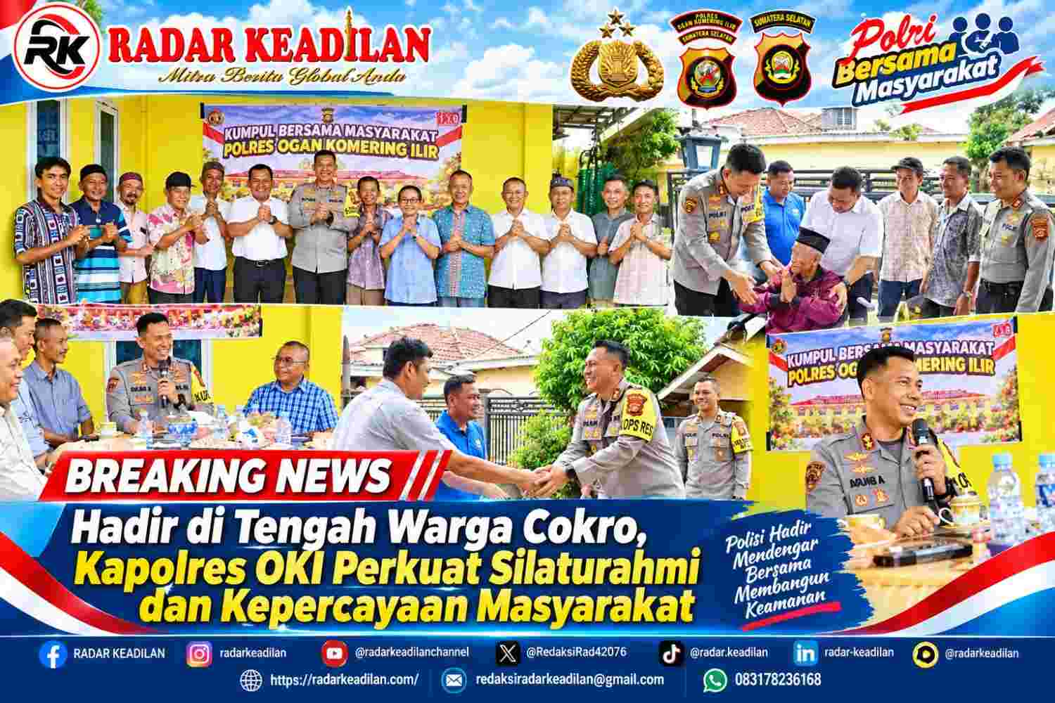Hadir di Tengah Warga Cokro, Kapolres OKI Perkuat Silaturahmi dan Kepercayaan Masyarakat