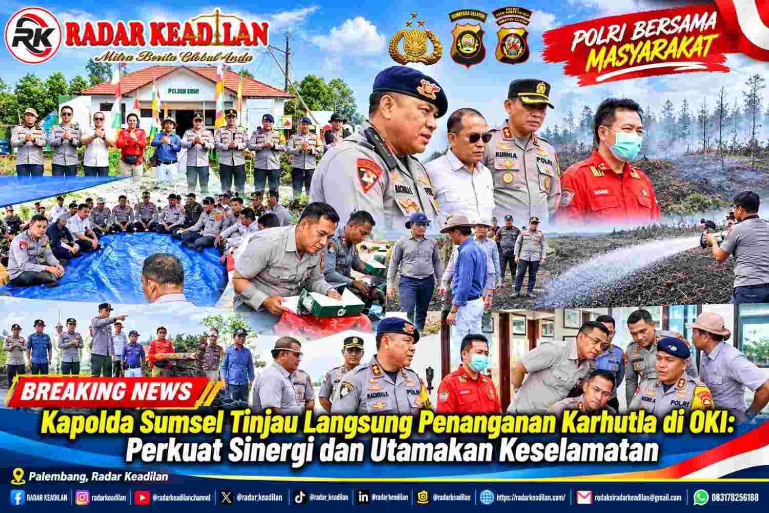 Kapolda Sumsel Tinjau Langsung Penanganan Karhutla di OKI Perkuat Sinergi dan Utamakan Keselamatan