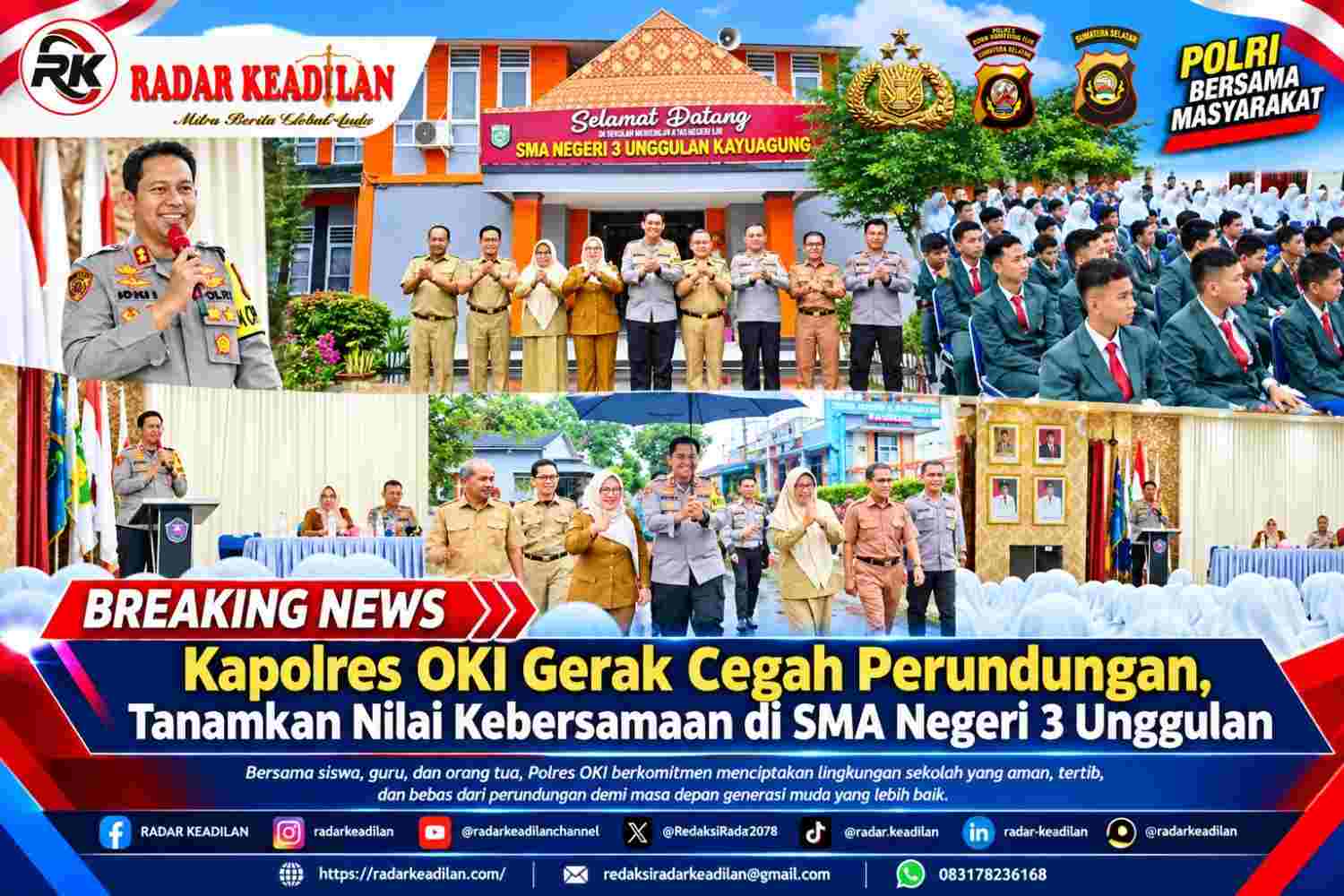 Kapolres OKI Gerak Cegah Perundungan, Tanamkan Nilai Kebersamaan di SMA Negeri 3 Unggulan