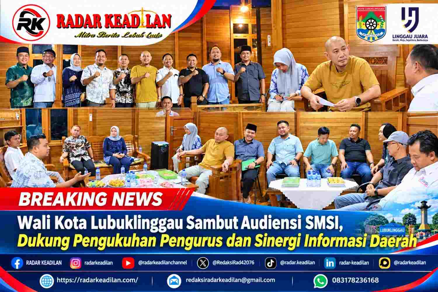 Wali Kota Lubuklinggau Sambut Audiensi SMSI, Dukung Pengukuhan Pengurus dan Sinergi Informasi Daerah